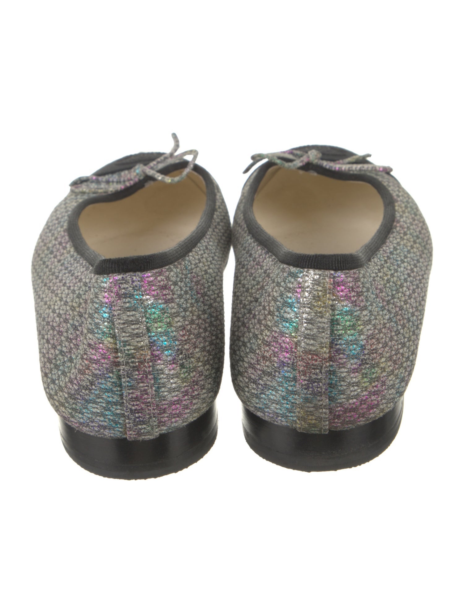 Chanel Interlocking CC Logo Bow Accents Ballet Flats